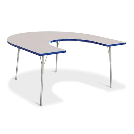 Jonti-Craft Berries Horseshoe Activity Table, 66 in. x 60 in., A-height, Freckled Gray/Blue/Gray 6445JCA003